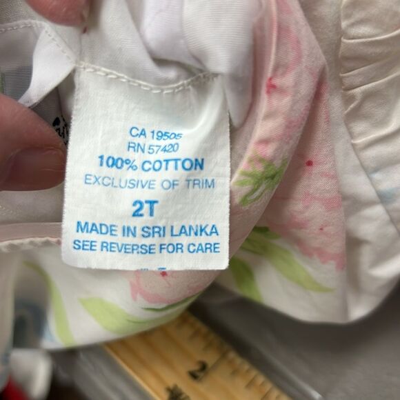 Hartstrings white floral cotton party dress EUC size 2T bow spring Easter - Picture 11 of 13